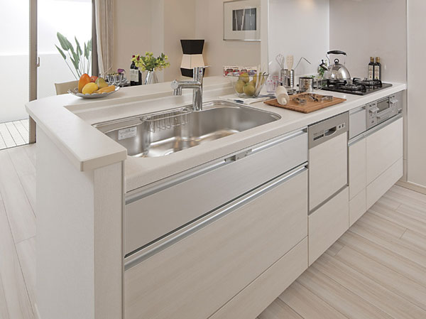 Room and equipment. Cleanliness full system kitchen, Slide cabinet and 3-burner stove with a storage capacity, Wide sink, Excellent ease of use, such as built-in water purifier, It is a functional space in which communication is deepening of the family. (Select Plan took a partition of the model room G type (Western-style (3) / Application deadline Yes ・ Free of charge) is what was taken in June 2012. Also, Some paid options and furniture ・ It is included furniture etc., It is not included in the sale price)