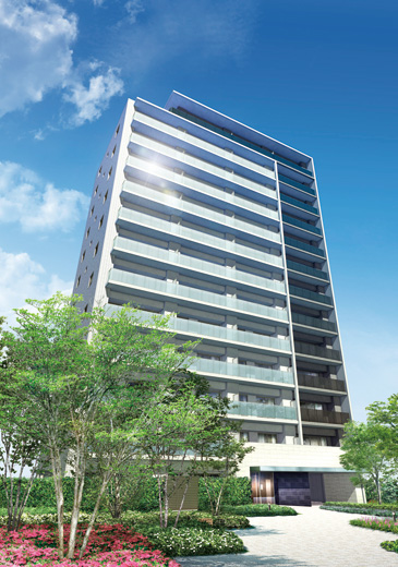 Buildings and facilities. As a landmark residence of Saitama New Urban Center east exit, Appearance form of the ground 13 floors to assert its presence. It follows the stylish image of the peripheral station, We designed a sophisticated style to presage a new lifestyle. The color scheme in which the white-toned, Using an inorganic material such as metal or glass, The minimalist design that eliminates the unnecessary decoration, Expression advanced image. (South side Exterior - Rendering)