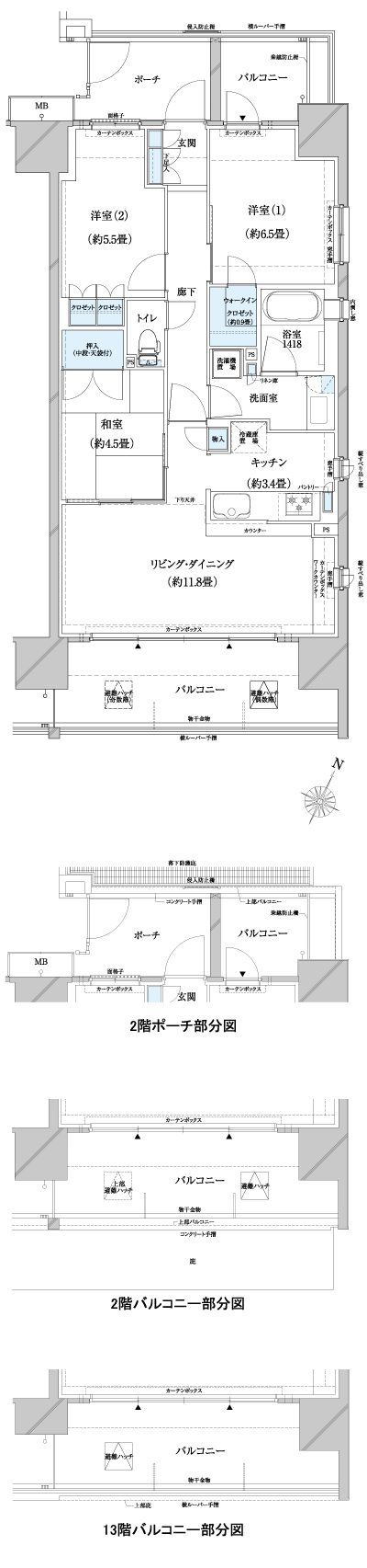 Floor: 3LDK, occupied area: 72.07 sq m