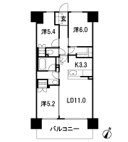 Floor: 3LDK, the area occupied: 68.1 sq m