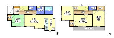 Floor plan. 36,800,000 yen, 4LDK, Land area 91.4 sq m , Building area 86.74 sq m