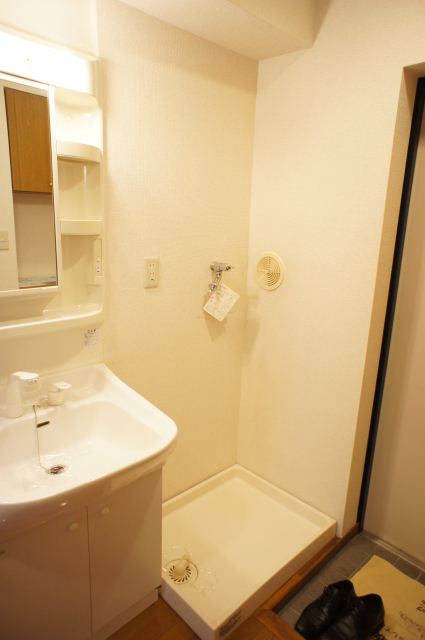 Washroom. It is indoor washing machine Storage.