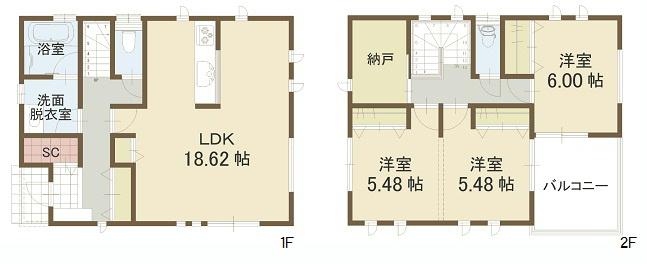 Floor plan. (13 Building), Price 37,900,000 yen, 2LDK, Land area 110.94 sq m , Building area 97.52 sq m