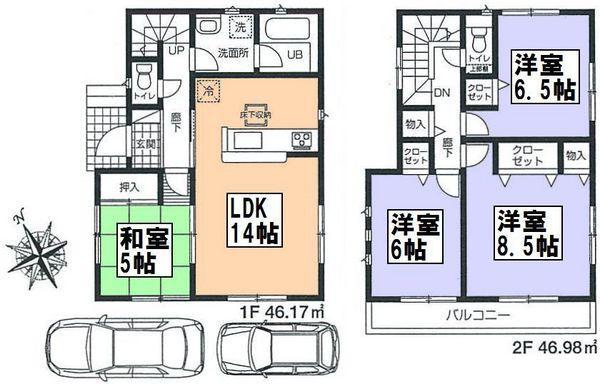 Floor plan. 32,800,000 yen, 4LDK, Land area 100.62 sq m , Building area 93.15 sq m