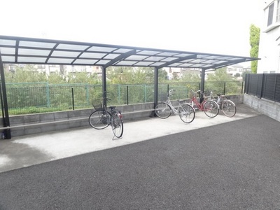 Other common areas. There are bicycle parking lot with a roof