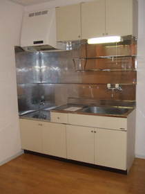 Kitchen. Two-burner gas stove installed Friendly Kitchen