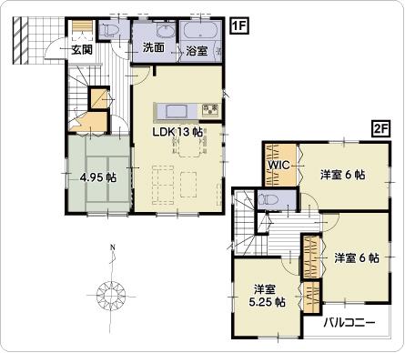 Floor plan. 23.4 million yen, 4LDK, Land area 108.11 sq m , Building area 89.56 sq m