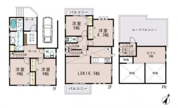 Floor plan. 39,800,000 yen, 4LDK, Land area 95.82 sq m , Building area 111.51 sq m