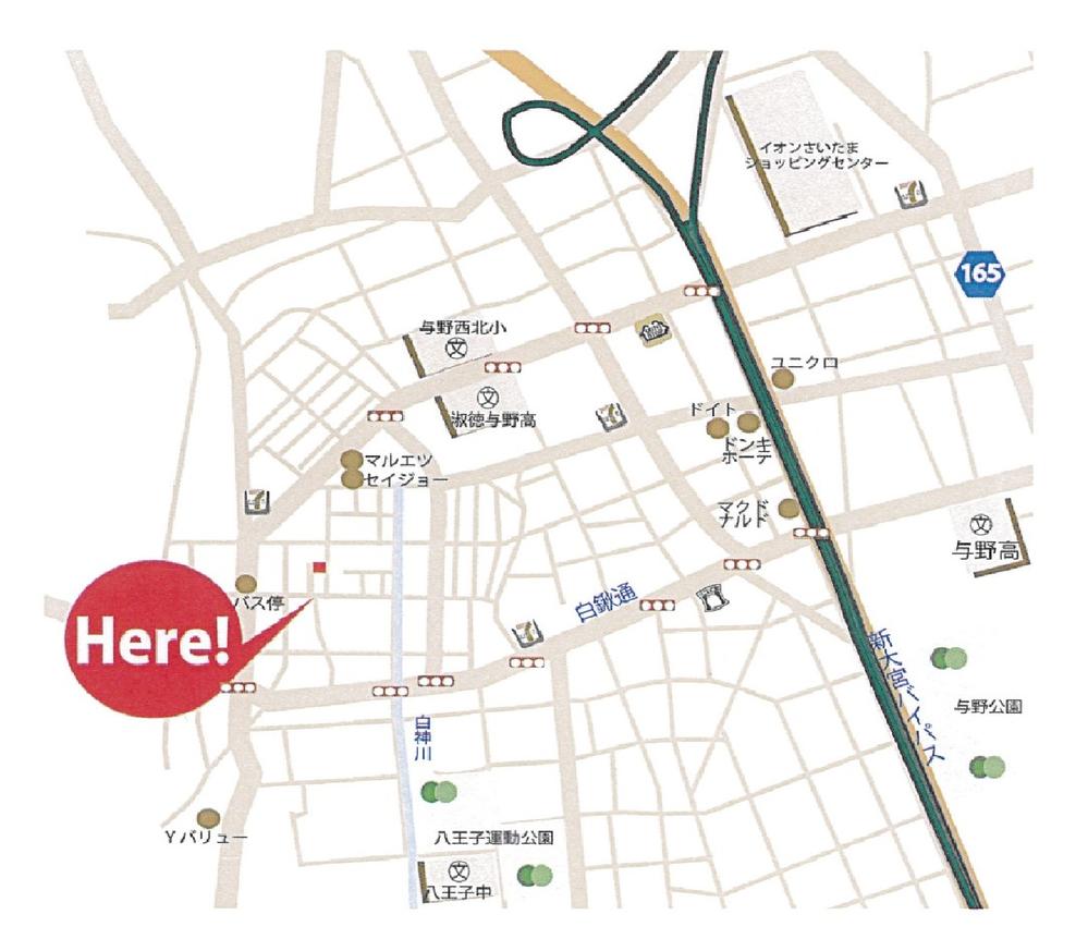 Local guide map. It is a quiet residential area. 