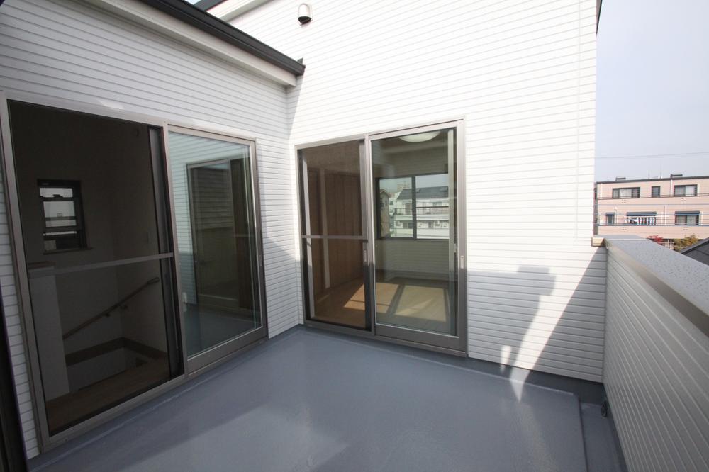 Balcony. Spacious balcony of the courtyard sense