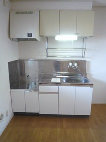 Kitchen. Two-burner gas stove installation Allowed Kitchen