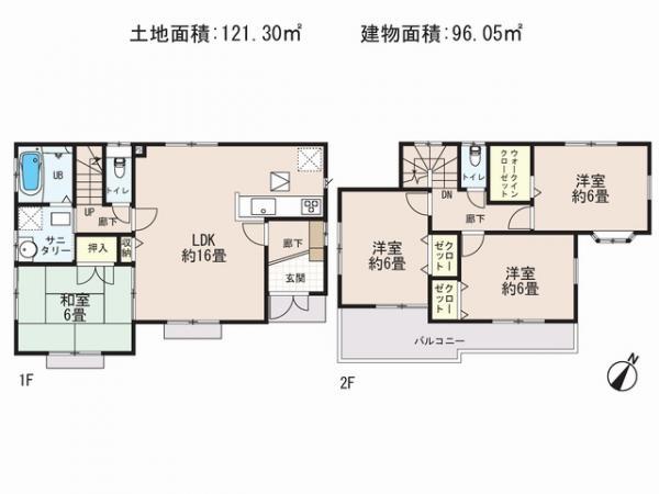 Floor plan. 30,800,000 yen, 4LDK, Land area 121.3 sq m , Priority to the present situation is if it is different from the building area 96.05 sq m drawings