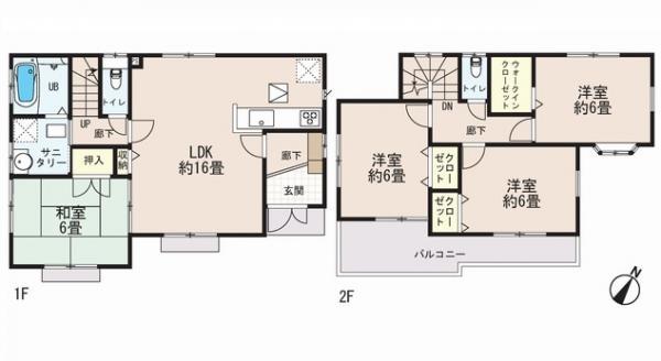 Floor plan. 30,800,000 yen, 4LDK, Land area 121.3 sq m , Building area 96.05 sq m