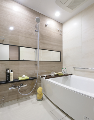 Comfortable bathroom to heal fatigue of the day. All houses standard equipped with a mist sauna, Utility costs also reduced by warm bath adoption