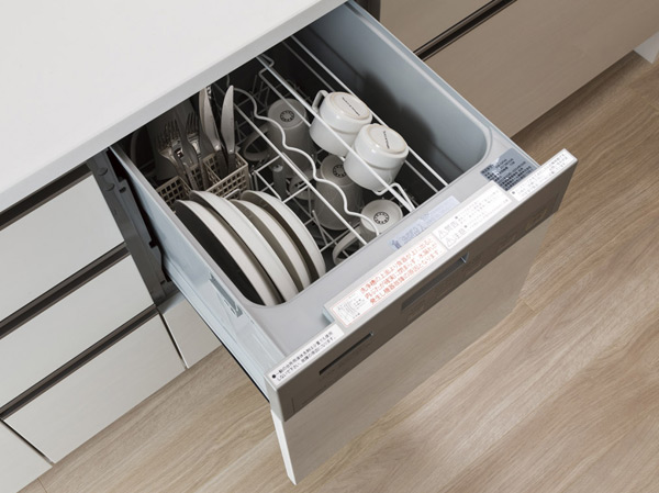 Kitchen.  [Dish washing and drying machine] To reduce the time and effort of dishwashing, Standard equipped with a dish washing and drying machine. Also in water-saving to shorter working hours, It is people and the environment-friendly equipment. (Model Room A type ・ Free Plan / Compensation ・ Application deadline Yes ※ Some including paid option)