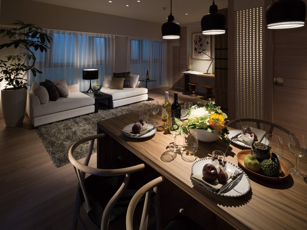 Living.  [living ・ dining] Delicate sensibility Ya not too claim, Aesthetics of quiet sounds sum to the heart of the profound. The day-to-day that the families spend together, It spun a calm and prosperous time. (Model Room A type ・ Free Plan / Compensation ・ Application deadline Yes ※ Some including paid option)