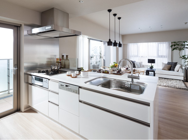 Living.  [living ・ dining ・ kitchen] And that the water around is functional, It aims to be a place of relaxation, Good has been exhausted in space. (Model Room A type ・ Free Plan / Compensation ・ Application deadline Yes ※ Some including paid option)