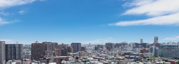Shared facilities.  [View from the balcony] Wider view overlooking the residential area from the balcony. (The actual one that was subjected to some CG processing to view photos of the local 14th floor equivalent than the June 2013 shooting slightly different. Including a conceptual diagram of the left, View is not intended to be guaranteed over the future)