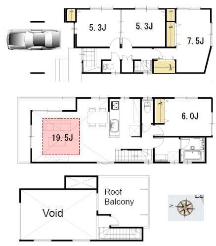 Floor plan. 44,800,000 yen, 4LDK, Land area 91.06 sq m , Building area 114.1 sq m