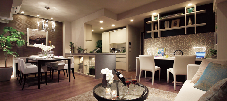 Full of elegant interiors and the open feeling of the design is attractive LDK. On the menu plan that established a desk and a bookshelf to the LD, Computer desk and Mrs. space, We offer a wide range of use of methods, such as a child of the living learning ( ※ 1)