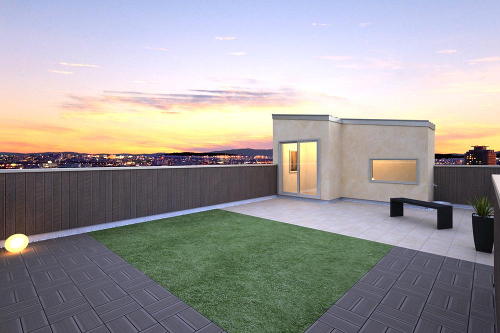 Other building plan example. Rooftop garden basic plan