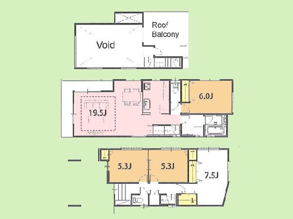 Floor plan. 44,800,000 yen, 4LDK, Land area 91.06 sq m , Building area 114.1 sq m