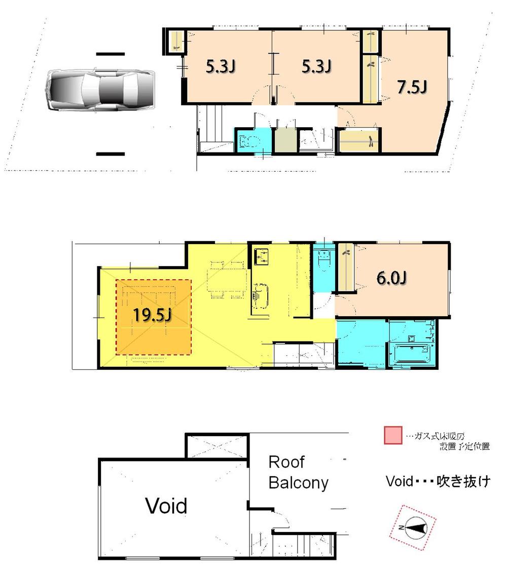 Floor plan. 44,800,000 yen, 4LDK, Land area 91.06 sq m , Building area 114.1 sq m ◆ Living-in stairs