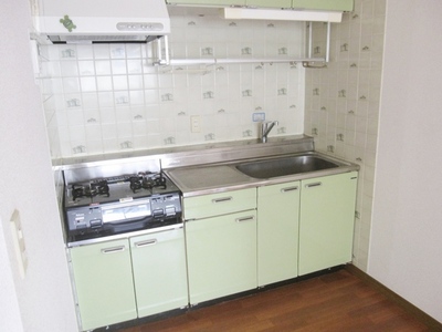 Kitchen. Refreshing green of the kitchen