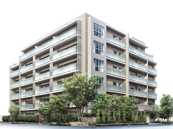 Features of the building.  [It was condensed the room, Dignified standing private residence in a residential area] To obtain a living environment of calm by extend far back from the main street, Invite to some quaint as led to the Promenade entrance. And, To detail of each dwelling, Devised to comfort has been Korasa. here, There is a dignified standing private residence in a quiet environment. (Exterior - Rendering ※ 1)