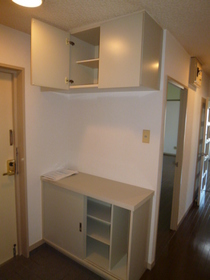 Entrance. Entrance is given there is a shoebox.