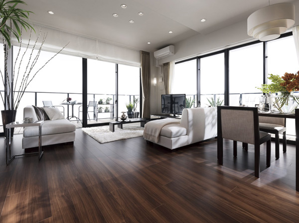 Living.  [living ・ dining] Nurture the luxury of time, Spread some open-minded quality of mansion.  ※ Indoor Listings ・ Equipment photo model Room A-3 type ・ Custom order plan (free of charge ・ Which was partially application deadline have) taken the (January 2013), furniture ・ Furniture etc. option specification is not included in the sale price. Also, Specification of the model room, Convenience of on construction ・ It may be subject to change in part by improvements and the like.