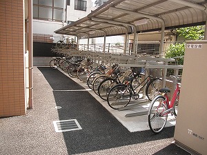 Entrance. Bicycle-parking space