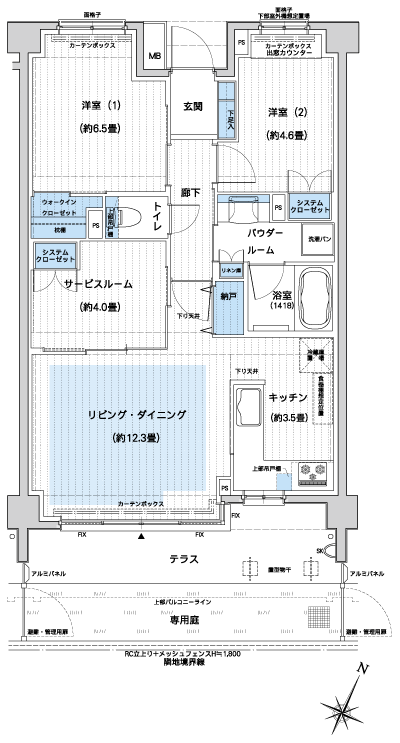 Floor: 2LDK + S + WIC, the occupied area: 67.89 sq m