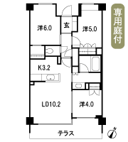 Floor: 3LDK + WIC, the occupied area: 63.76 sq m