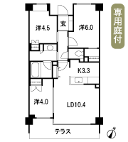 Floor: 3LDK + WIC, the occupied area: 62 sq m