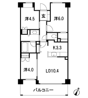 Floor: 3LDK + WIC, the occupied area: 62 sq m