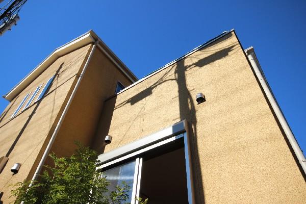 Local appearance photo. Massive appearance shine in azure sky.