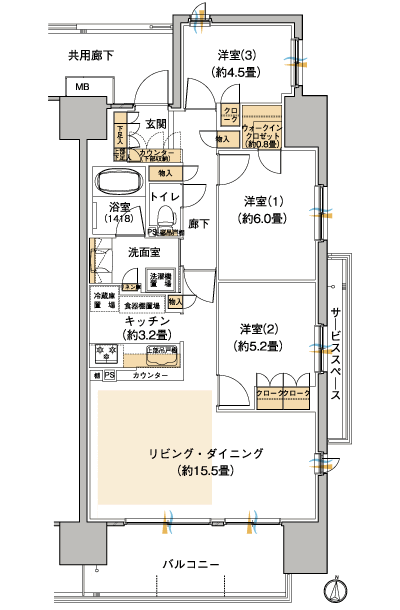 Floor: 3LDK + WIC, the occupied area: 77.57 sq m, Price: 48,900,000 yen, now on sale