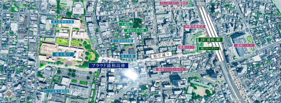 Aerial photo of the local vicinity (August 2013 shooting). In fact a slightly different is subjected to a CG processing