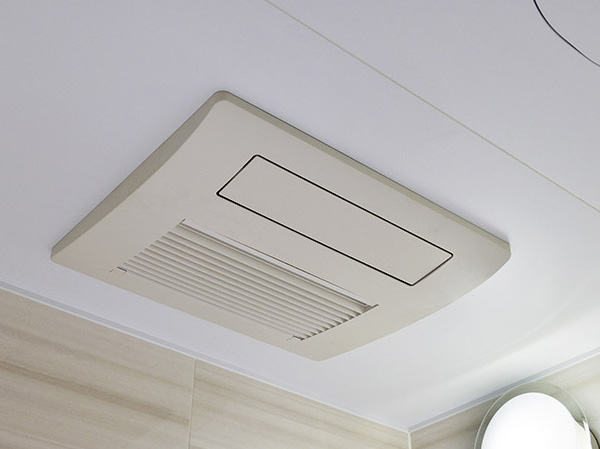 Bathing-wash room.  [TES bathroom heating dryer] Installing a bathroom ventilation drying machine equipped with a variety of functions. Clothing convenient laundry pipe (one) to the drying also provides. (Model Room DOS type)