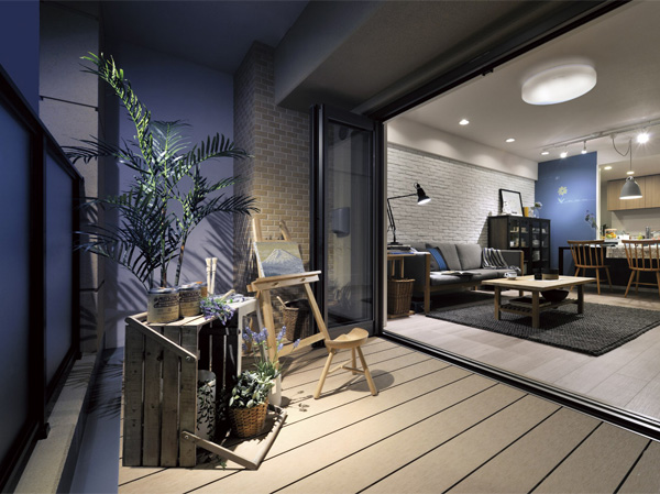 Room and equipment. Leading to the living room and one by Wood deck and full aperture sash adopted in some residential units the "open air space". Soak up the sun at a deck chair, Enjoy lunch at the table, You can also use versatile in the free idea of ​​family. (Model Room Dos type ※ Including pay option / Application deadline Yes)