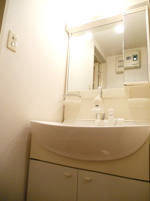 Washroom. Comfortable shampoo dresser morning