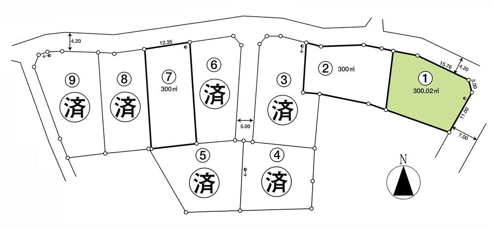 Compartment figure. Land price 10.8 million yen, Land area 300.02 sq m