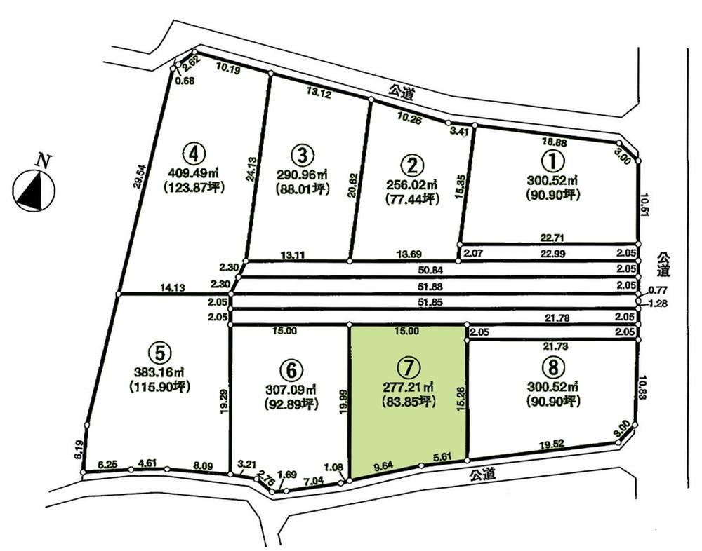 Compartment figure. Land price 9.5 million yen, Land area 277.21 sq m