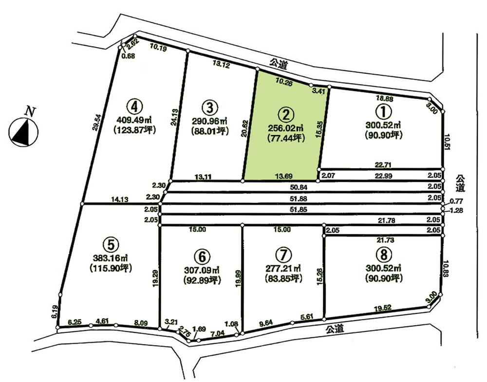 Compartment figure. Land price 8 million yen, Land area 256.02 sq m