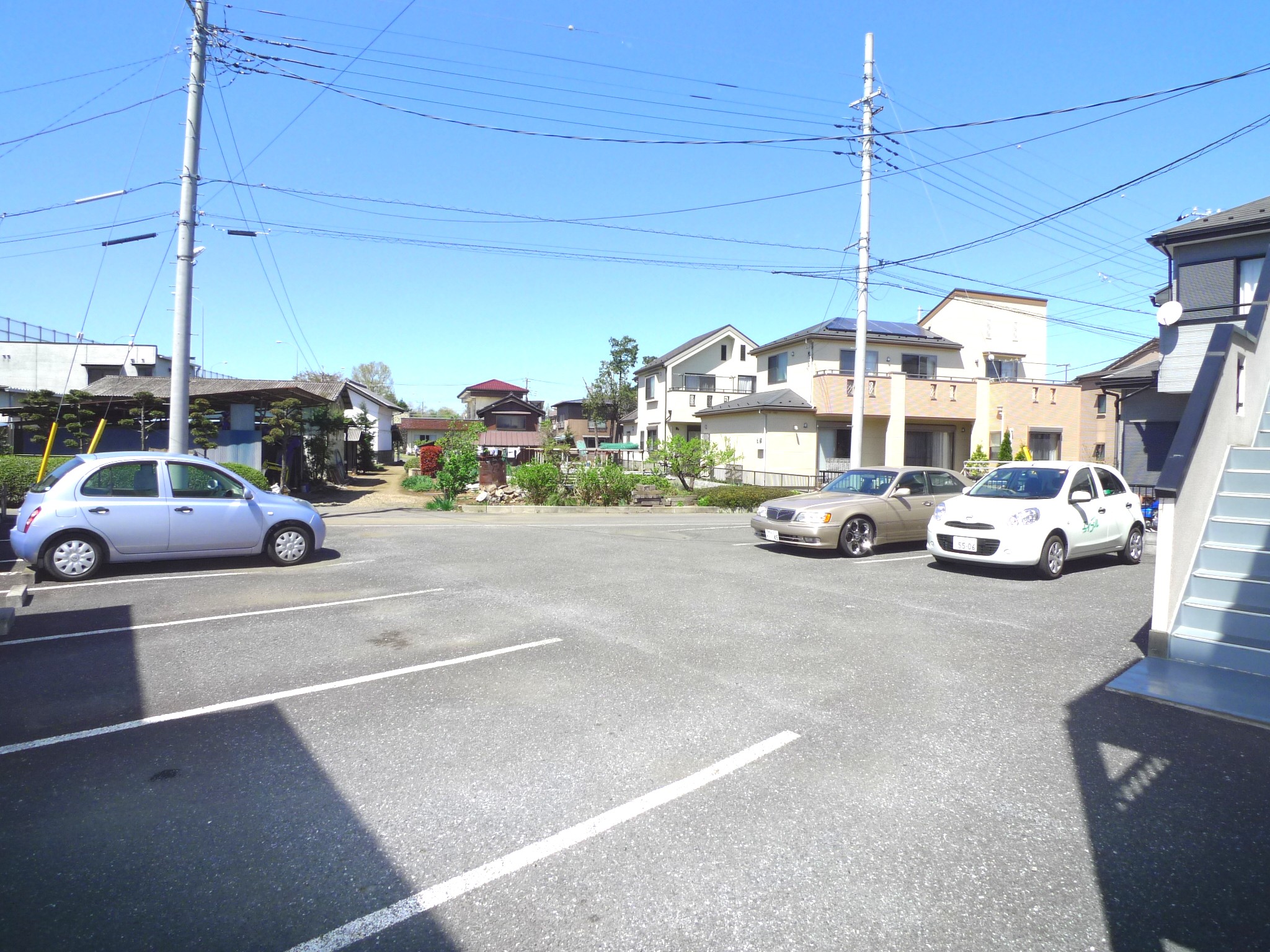 Parking lot. In front parking lot