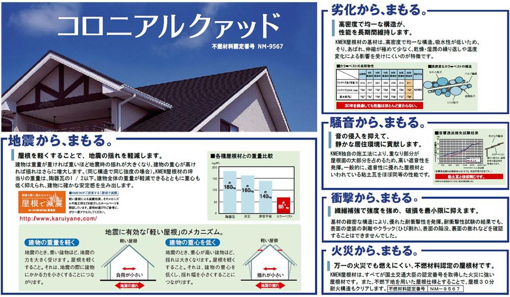 Construction ・ Construction method ・ specification. The basic performance of the roofing material, including lightweight and durability, Is the basic line of well-balanced fused color best at a high level.