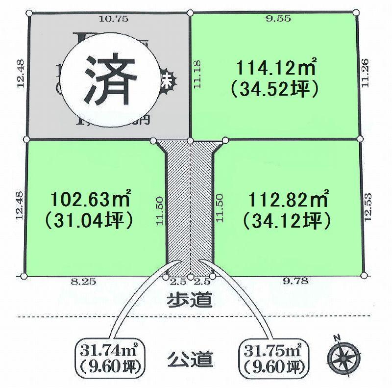 Compartment figure. Land price 11.8 million yen, Land area 114.12 sq m