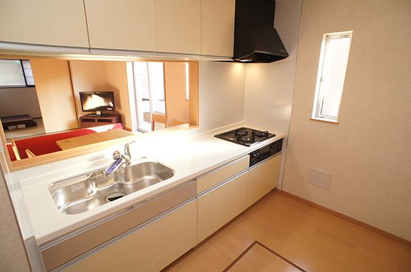 Kitchen. Open-minded face-to-face kitchen at a glance it can be seen in the living room