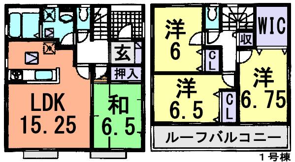 Floor plan. (1 Building), Price 16.8 million yen, 4LDK, Land area 162.21 sq m , Building area 99.36 sq m